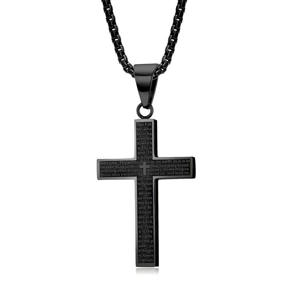 Scripture Cross Pendant Necklace for Men – Meaningful Faith Gift