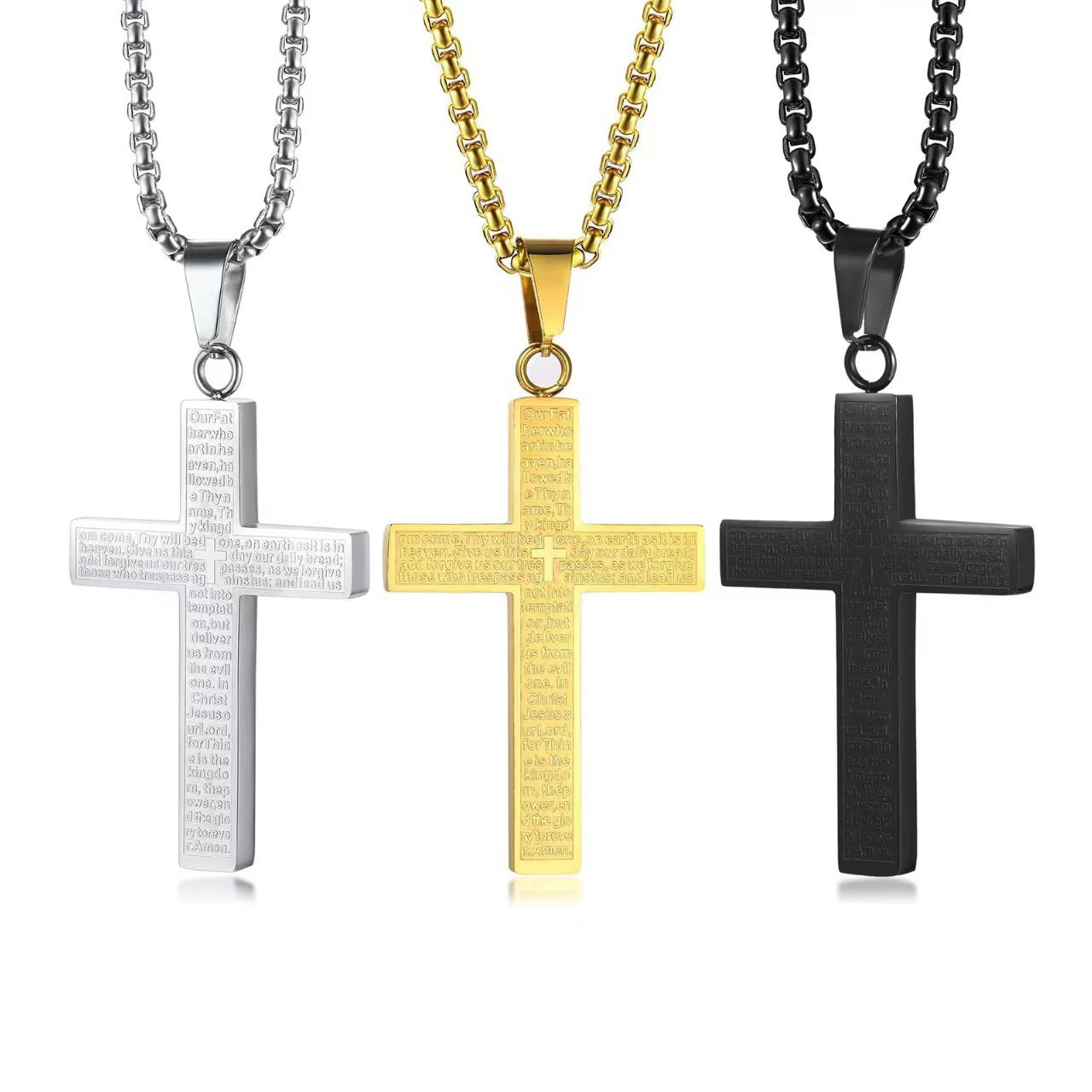 Scripture Cross Pendant Necklace for Men – Meaningful Faith Gift