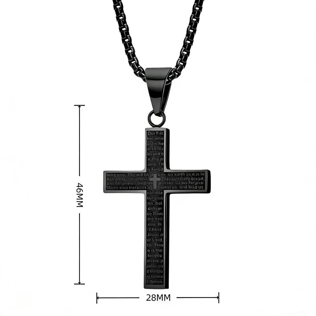 Scripture Cross Pendant Necklace for Men – Meaningful Faith Gift