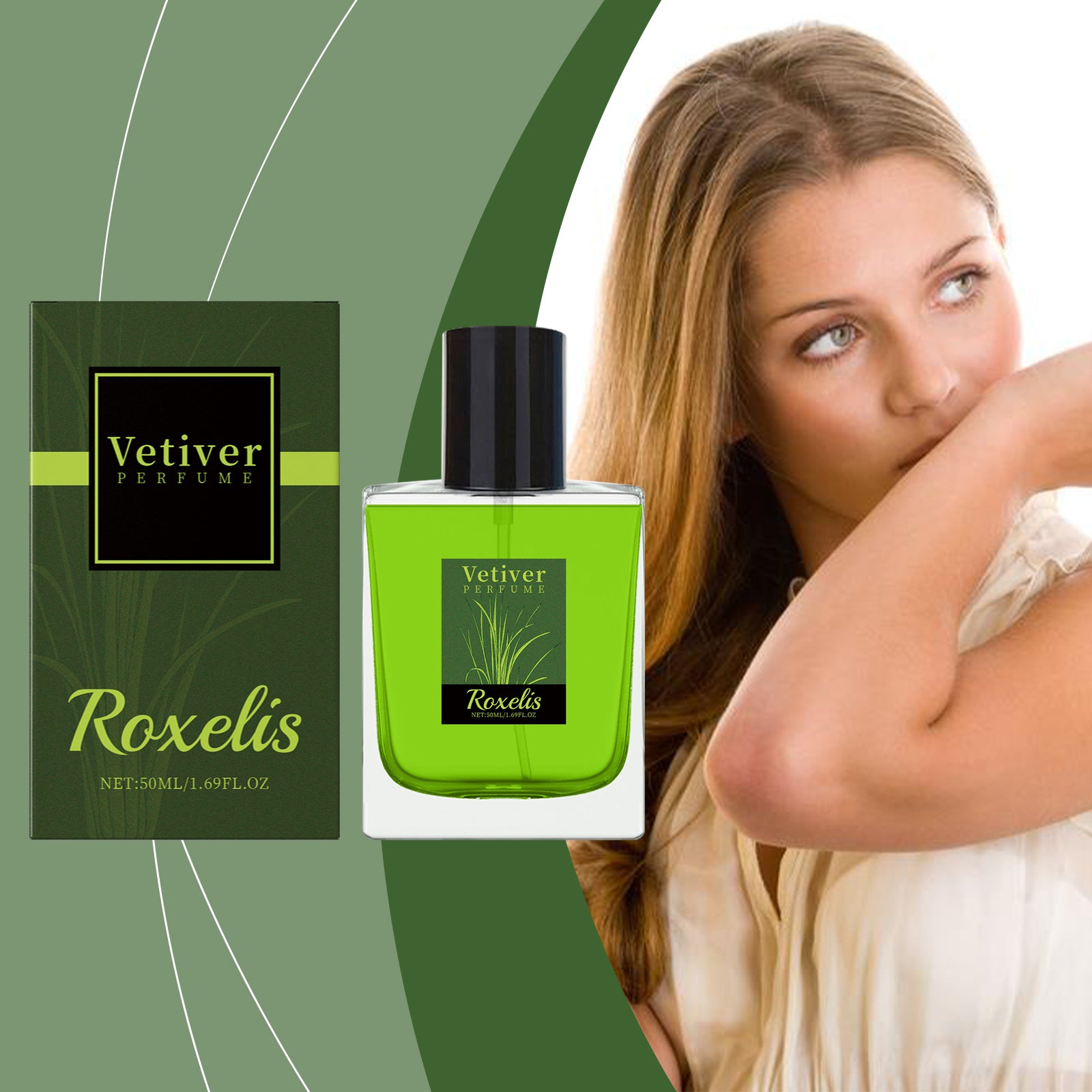 Roxelis Vetiver Fresh Perfume – Elegant Everyday Fragrance Gift