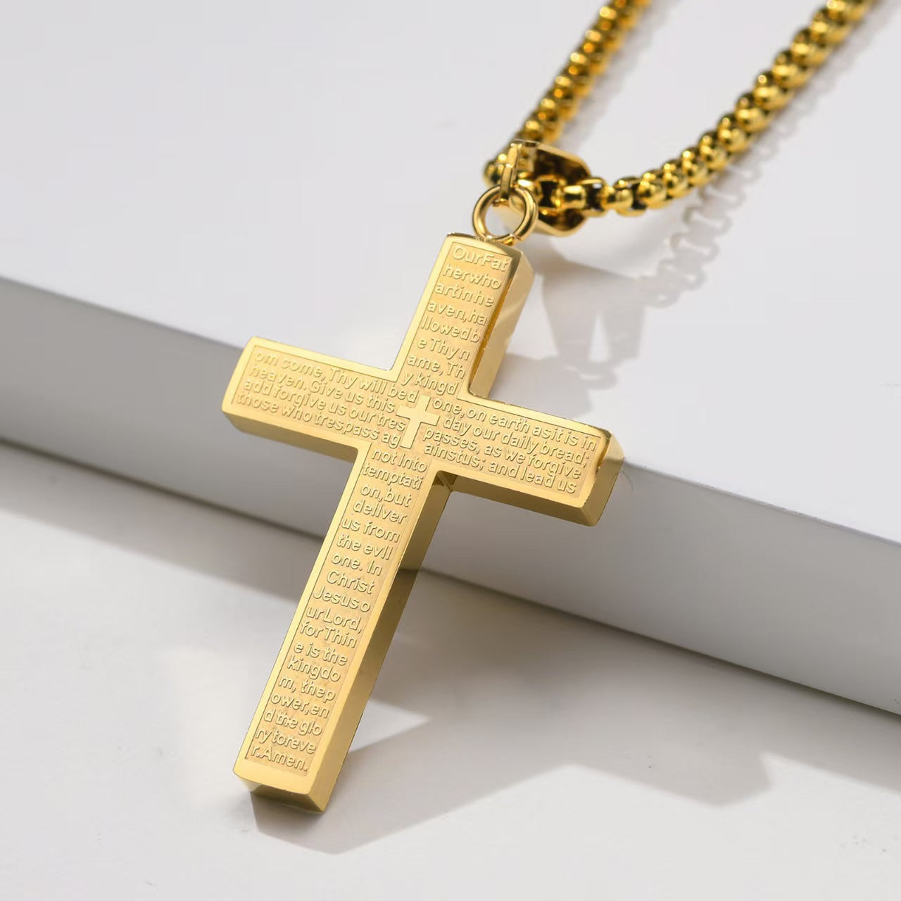 Scripture Cross Pendant Necklace for Men – Meaningful Faith Gift