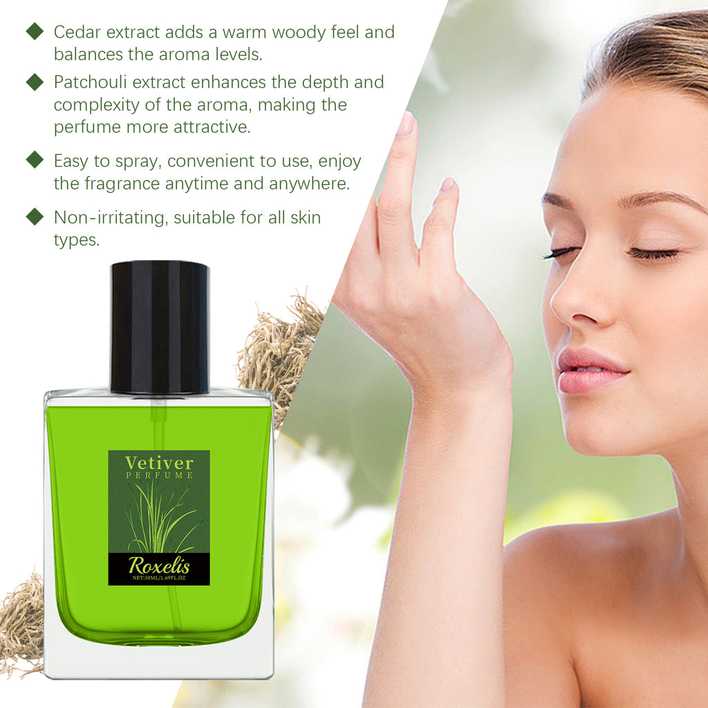 Roxelis Vetiver Fresh Perfume – Elegant Everyday Fragrance Gift