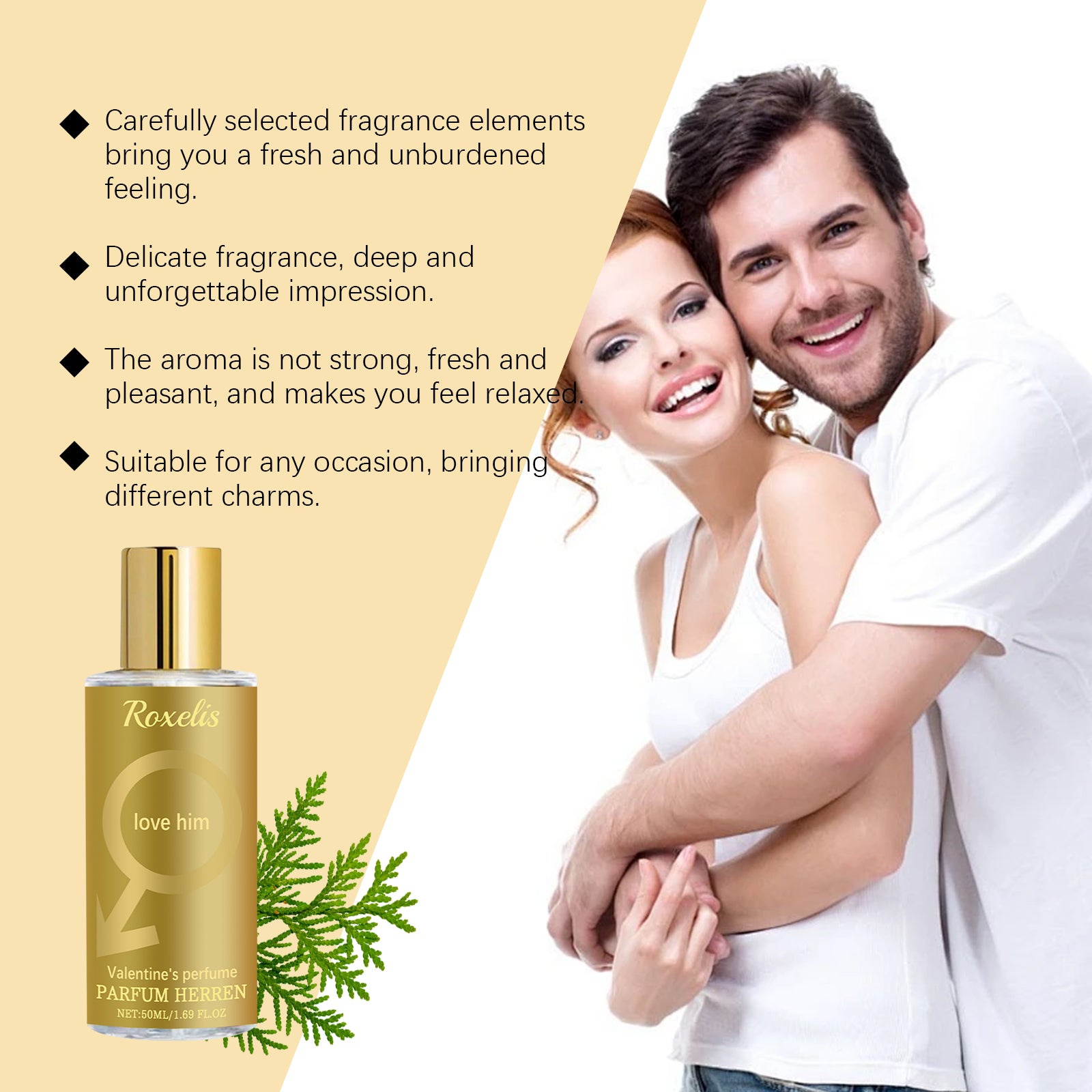 Roxelis Valentine's Day Men's Cologne – Fresh Charm Fragrance Gift for Him