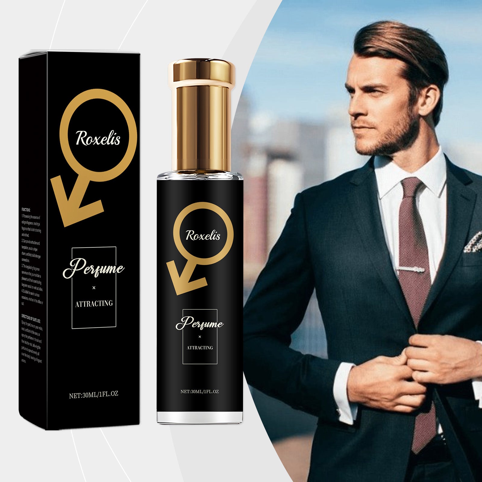 Roxelis Cedar Men's Perfume – Natural Fresh Fragrance Gift for Him