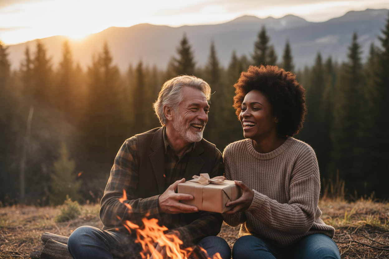 Mature Couple Campfire Gift